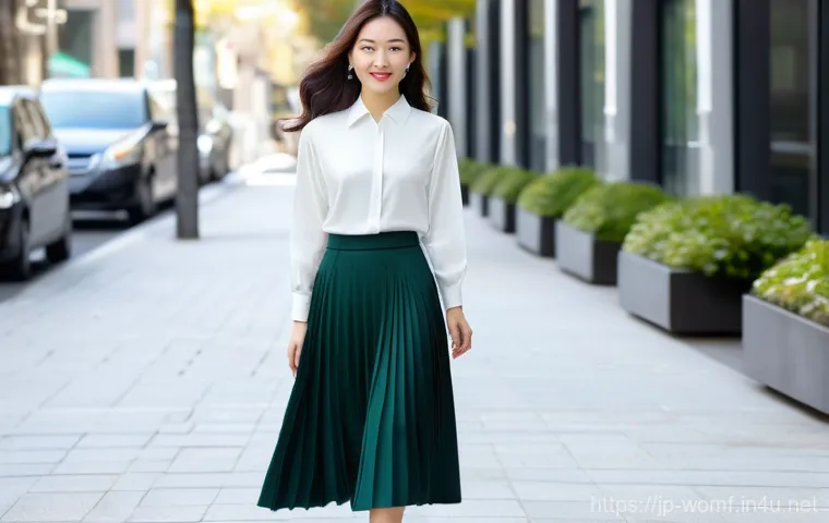 겨울 여성 롱스커트 스타일 - Prompt 1: Elegant Office Flair**